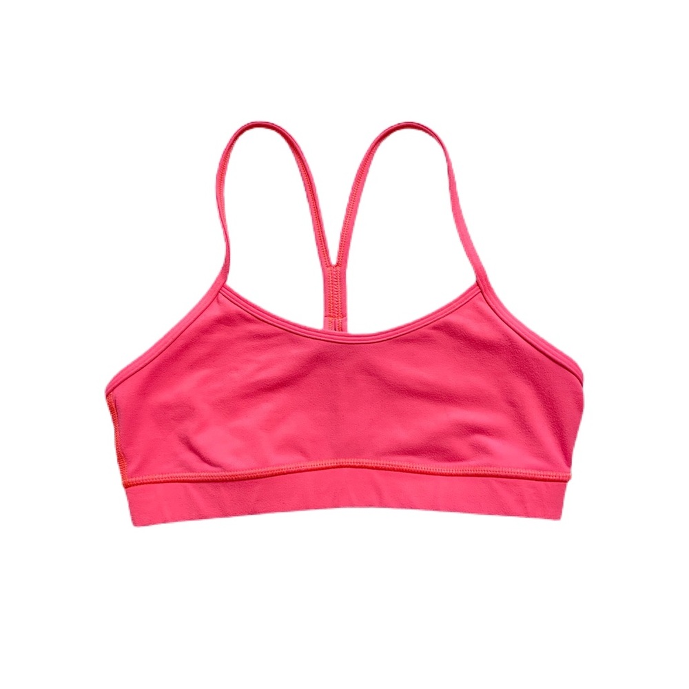 Lululemon Flow Y Neon Orange Pink Yoga Sports Bra 4 S